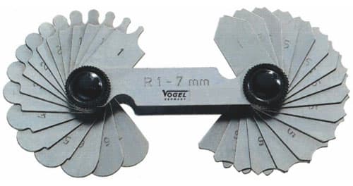 Radius gauge set for profile checking